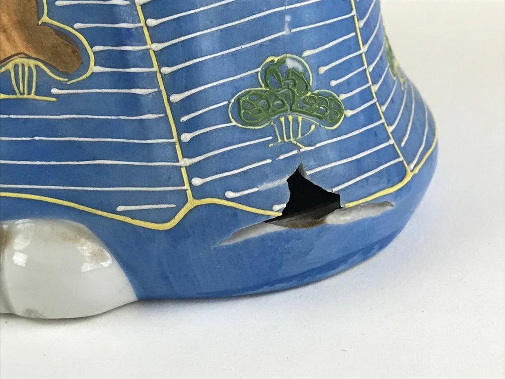 Japanese Ceramic Kutani Ware Takasago Doll Statue Old Man Lucky Charm BD888