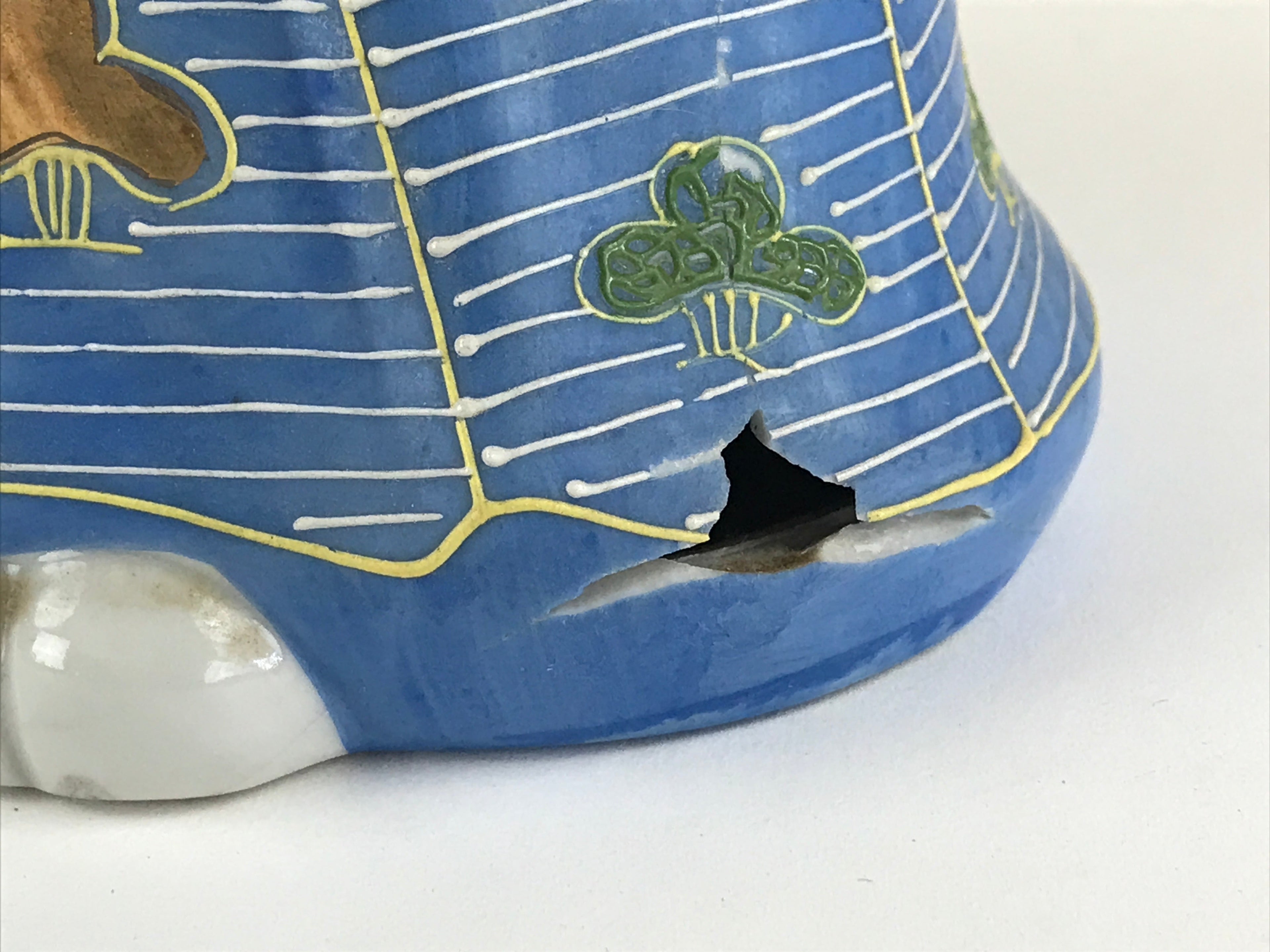 Japanese Ceramic Kutani Ware Takasago Doll Statue Old Man Lucky Charm BD888