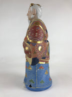 Japanese Ceramic Kutani Ware Takasago Doll Statue Old Man Lucky Charm BD888