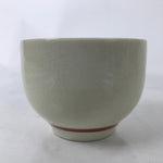 Japanese Ceramic Kutani Ware Teacup Vtg Pottery Yunomi Crackle Bamboo Red TC545
