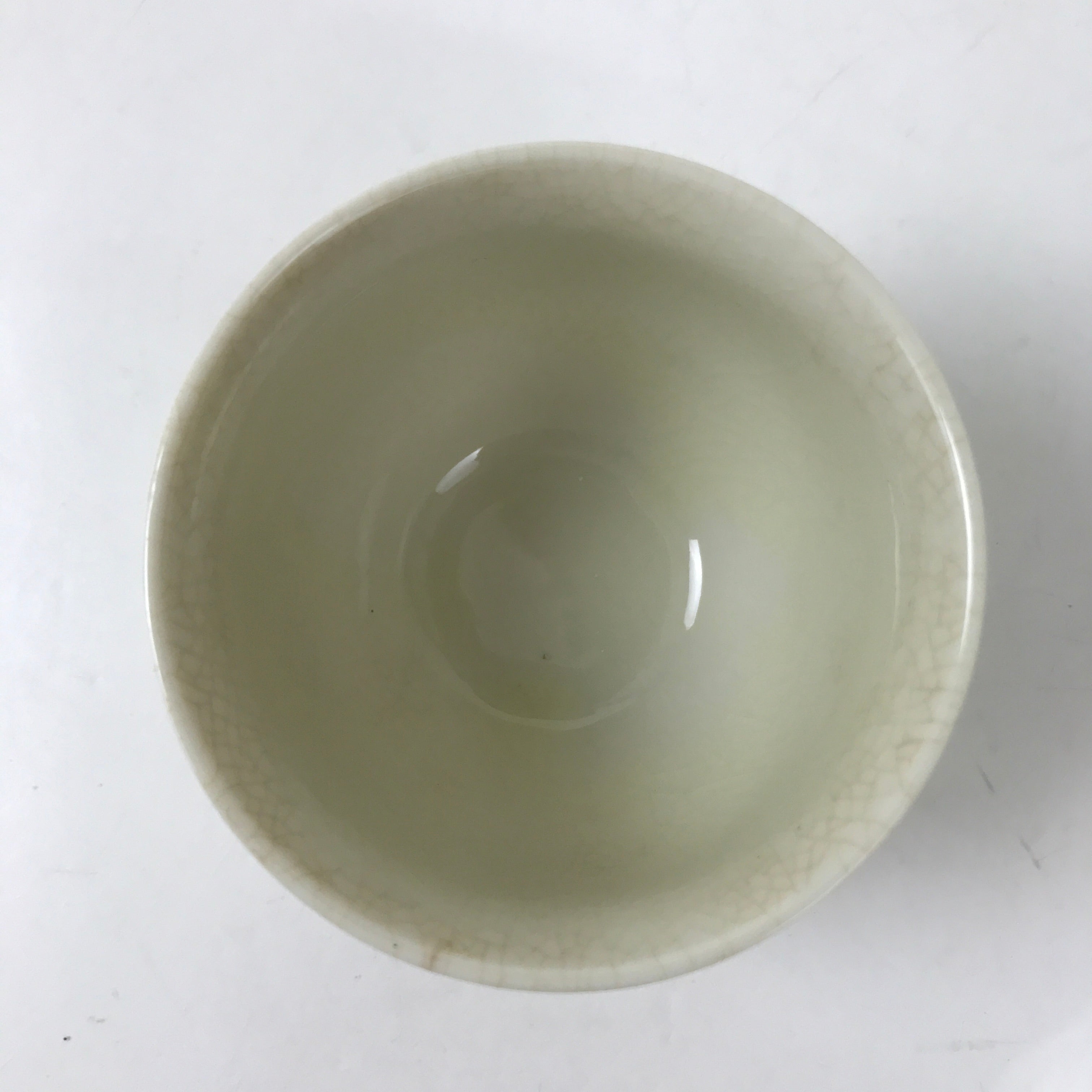 Japanese Ceramic Kutani Ware Teacup Vtg Pottery Yunomi Crackle Bamboo Red TC545