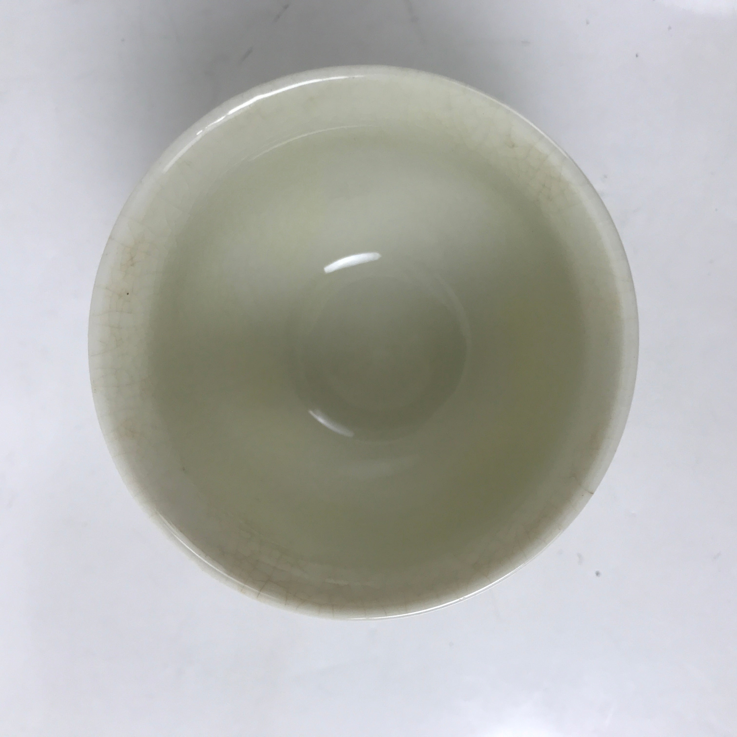 Japanese Ceramic Kutani Ware Teacup Vtg Pottery Yunomi Crackle Bamboo Red TC546