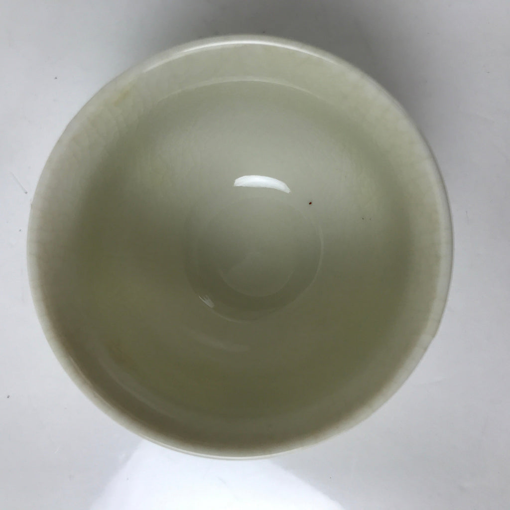 Japanese Ceramic Kutani Ware Teacup Vtg Pottery Yunomi Crackle Bamboo Red TC551