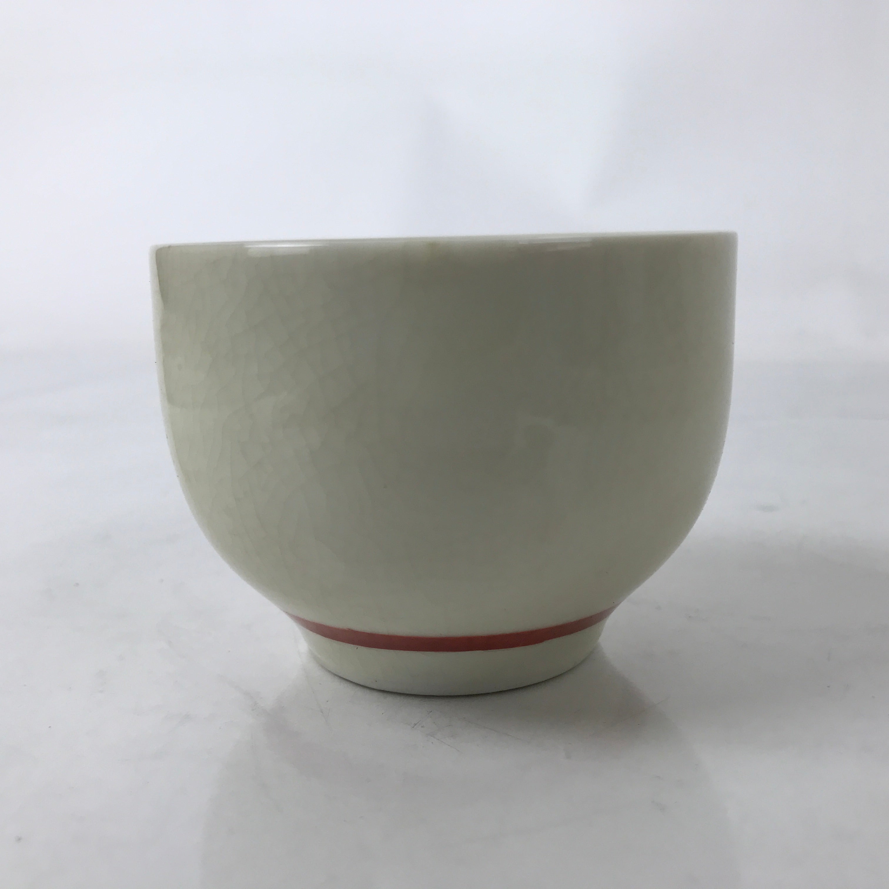 Japanese Ceramic Kutani Ware Teacup Vtg Pottery Yunomi Crackle Bamboo Red TC554