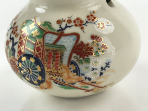 Japanese Ceramic Kutani Ware Toothpick holder Pottery Yakimono Rickshaw PY446