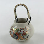 Japanese Ceramic Kutani Ware Toothpick holder Pottery Yakimono Rickshaw PY446