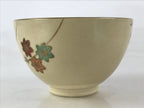 Japanese Ceramic Kyo Ware Green Tea Bowl Vtg Slope Matcha Chawan Sado PX683