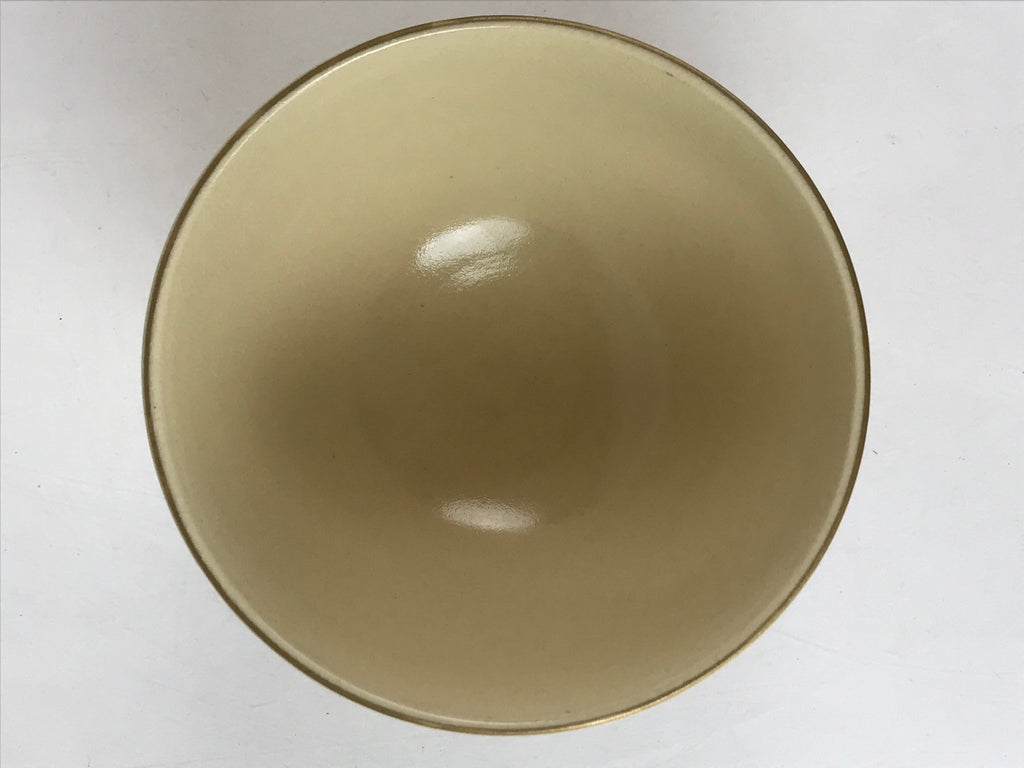 Japanese Ceramic Kyo Ware Green Tea Bowl Vtg Slope Matcha Chawan Sado PX683