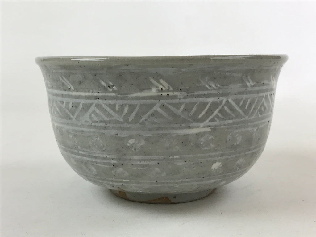 Japanese Ceramic Kyoto Ware Donburi Bowl Vtg Soba Udon Noodle Soup Gray PY549