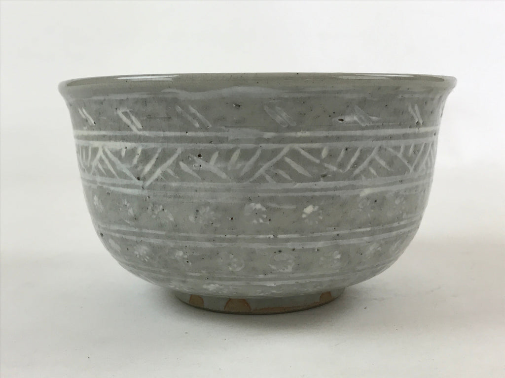 Japanese Ceramic Kyoto Ware Donburi Bowl Vtg Soba Udon Noodle Soup Gray PY549