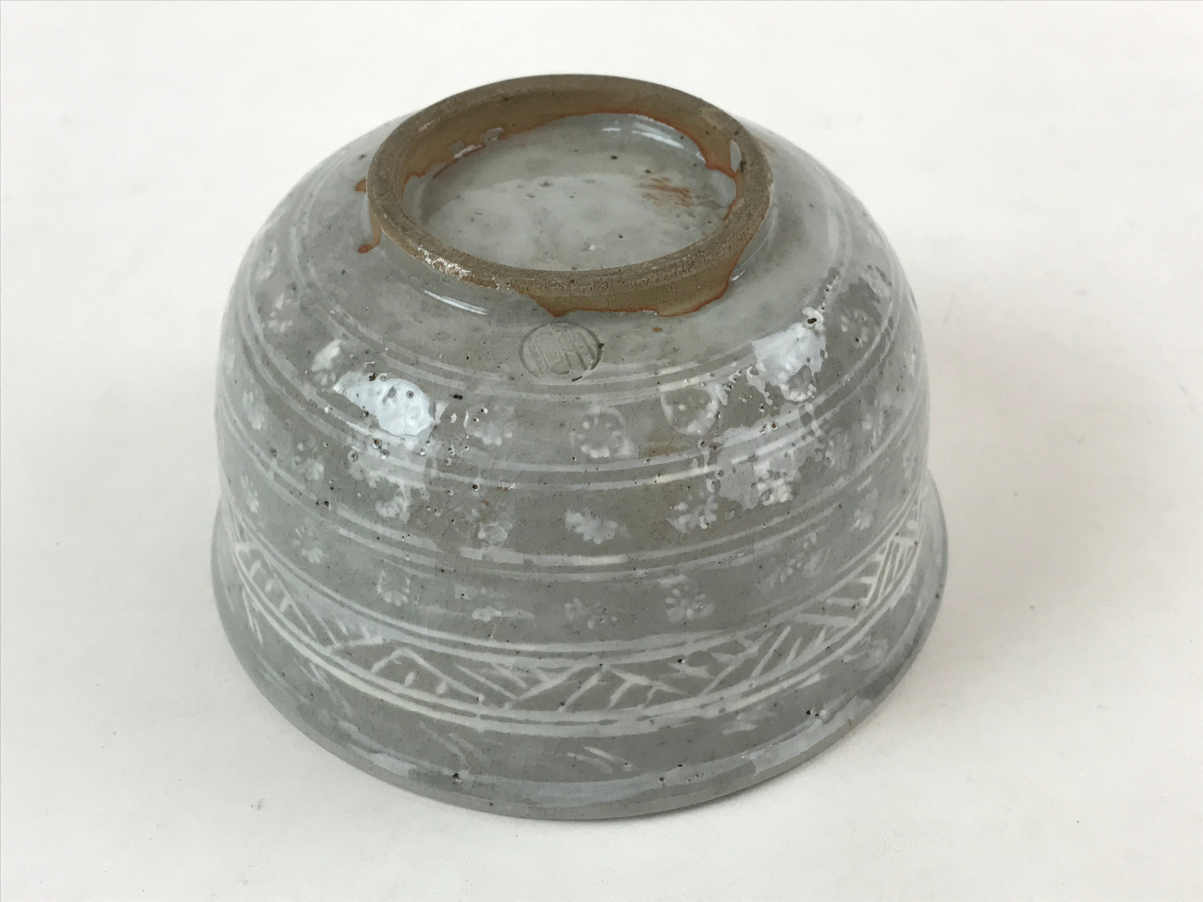 Japanese Ceramic Kyoto Ware Donburi Bowl Vtg Soba Udon Noodle Soup Gray PY549