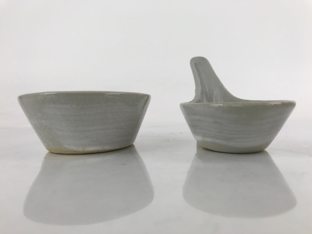 Japanese Ceramic Large Spoon W/ Stand Vtg Nabe Ramen Noodle Soup Gray PY875