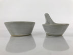 Japanese Ceramic Large Spoon W/ Stand Vtg Nabe Ramen Noodle Soup Gray PY875