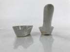 Japanese Ceramic Large Spoon W/ Stand Vtg Nabe Ramen Noodle Soup Gray PY875