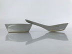 Japanese Ceramic Large Spoon W/ Stand Vtg Nabe Ramen Noodle Soup Gray PY875