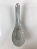 Japanese Ceramic Large Spoon W/ Stand Vtg Nabe Ramen Noodle Soup Gray PY876