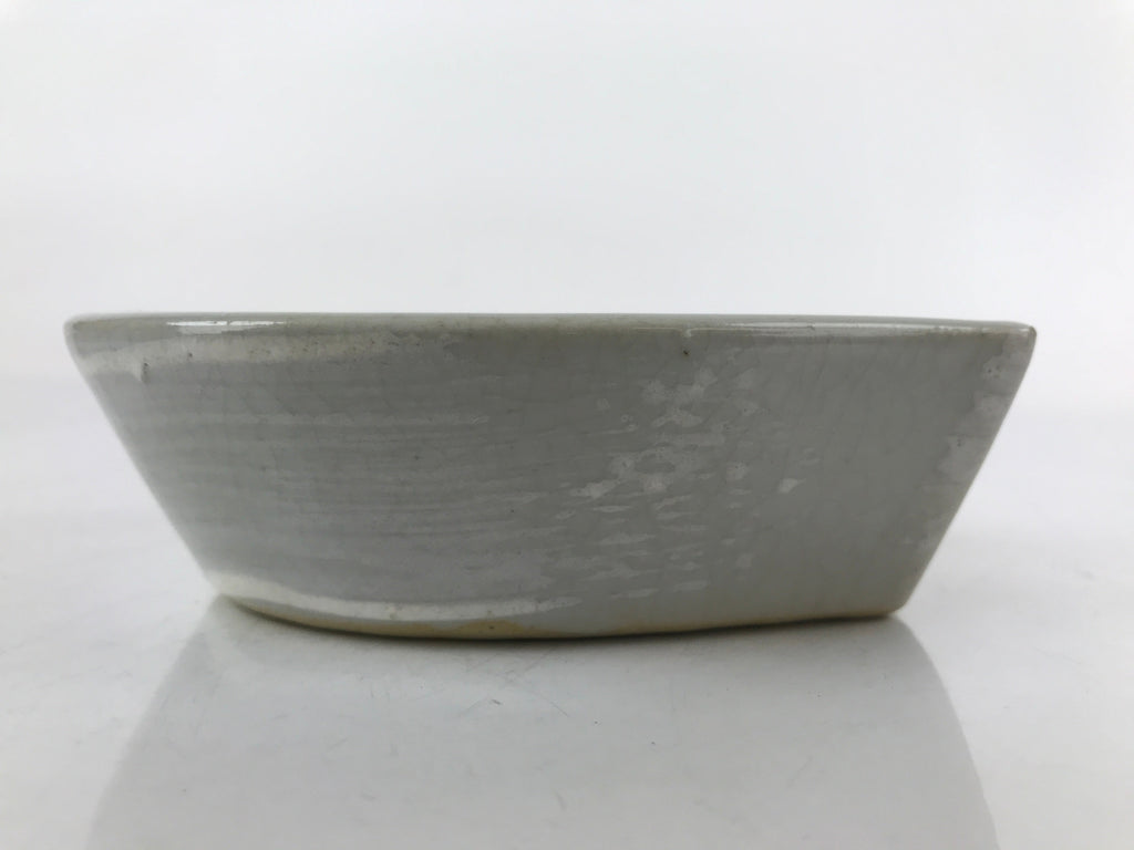 Japanese Ceramic Large Spoon W/ Stand Vtg Nabe Ramen Noodle Soup Gray PY876