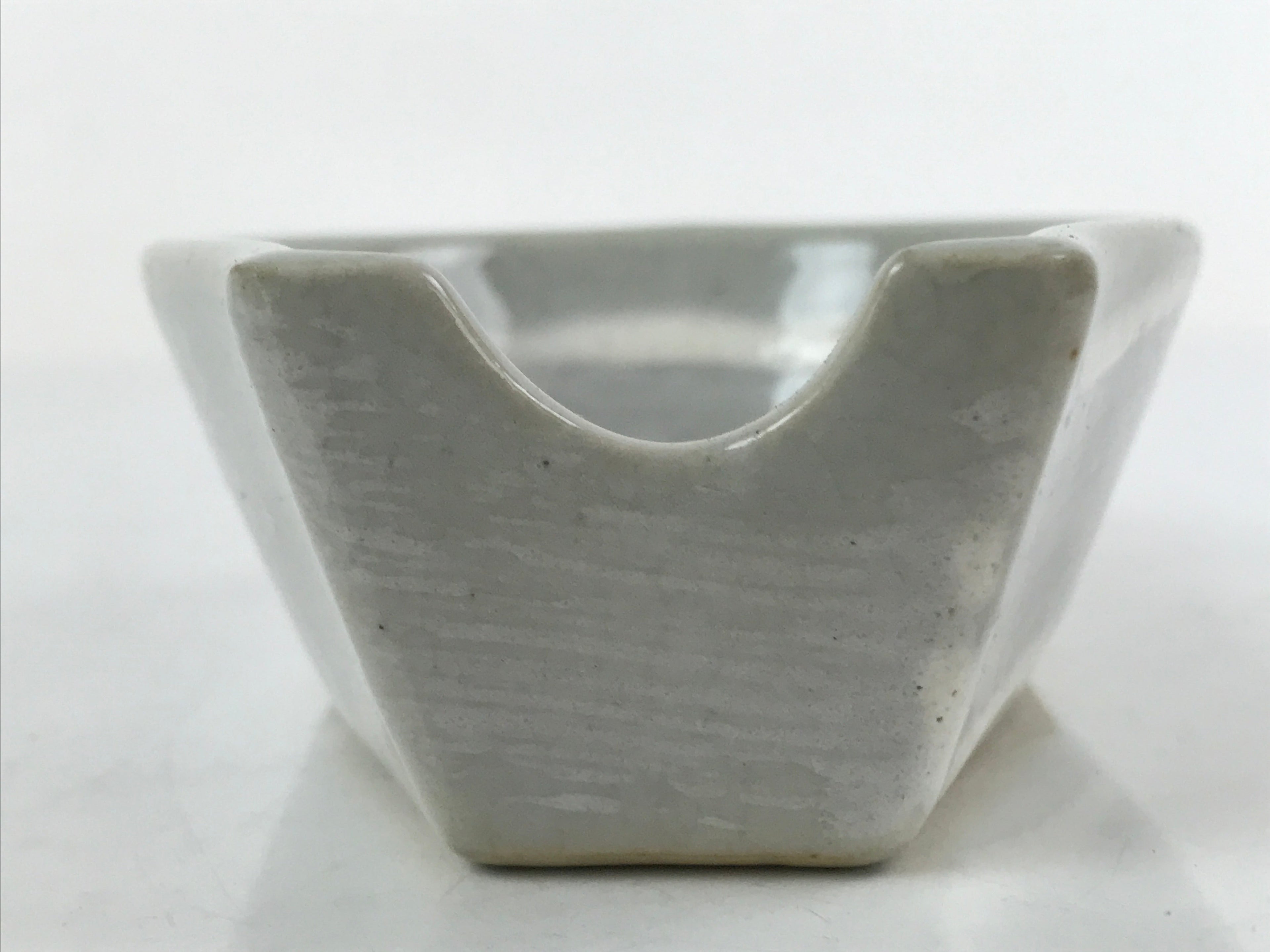 Japanese Ceramic Large Spoon W/ Stand Vtg Nabe Ramen Noodle Soup Gray PY876
