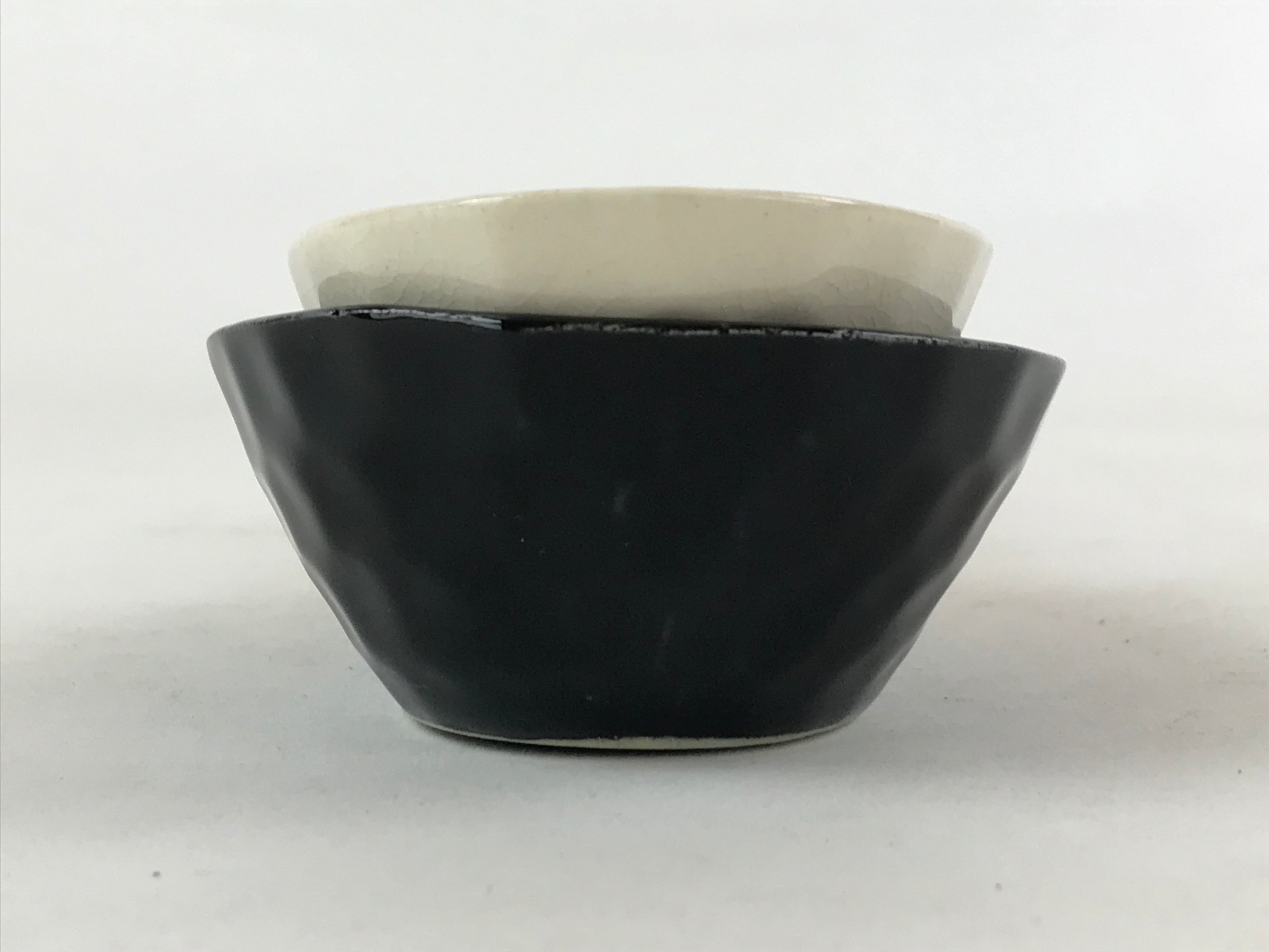 Japanese Ceramic Large Spoon W/ Stand Vtg Ramen Noodle Soup White Black PY558
