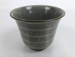 Japanese Ceramic Lidded Bowl Banko Ware Vtg Side Dish Cup White Flowers Gray Y56