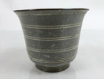 Japanese Ceramic Lidded Bowl Banko Ware Vtg Side Dish Cup White Flowers Gray Y56