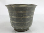 Japanese Ceramic Lidded Bowl Banko Ware Vtg Side Dish Cup White Flowers Gray Y56