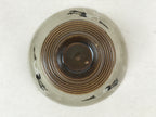 Japanese Ceramic Lidded Bowl Vtg Small Chawanmushi Cup Tsuru Crane Brown PY503