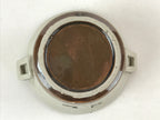 Japanese Ceramic Lidded Bowl Vtg Small Chawanmushi Cup Tsuru Crane Brown PY505
