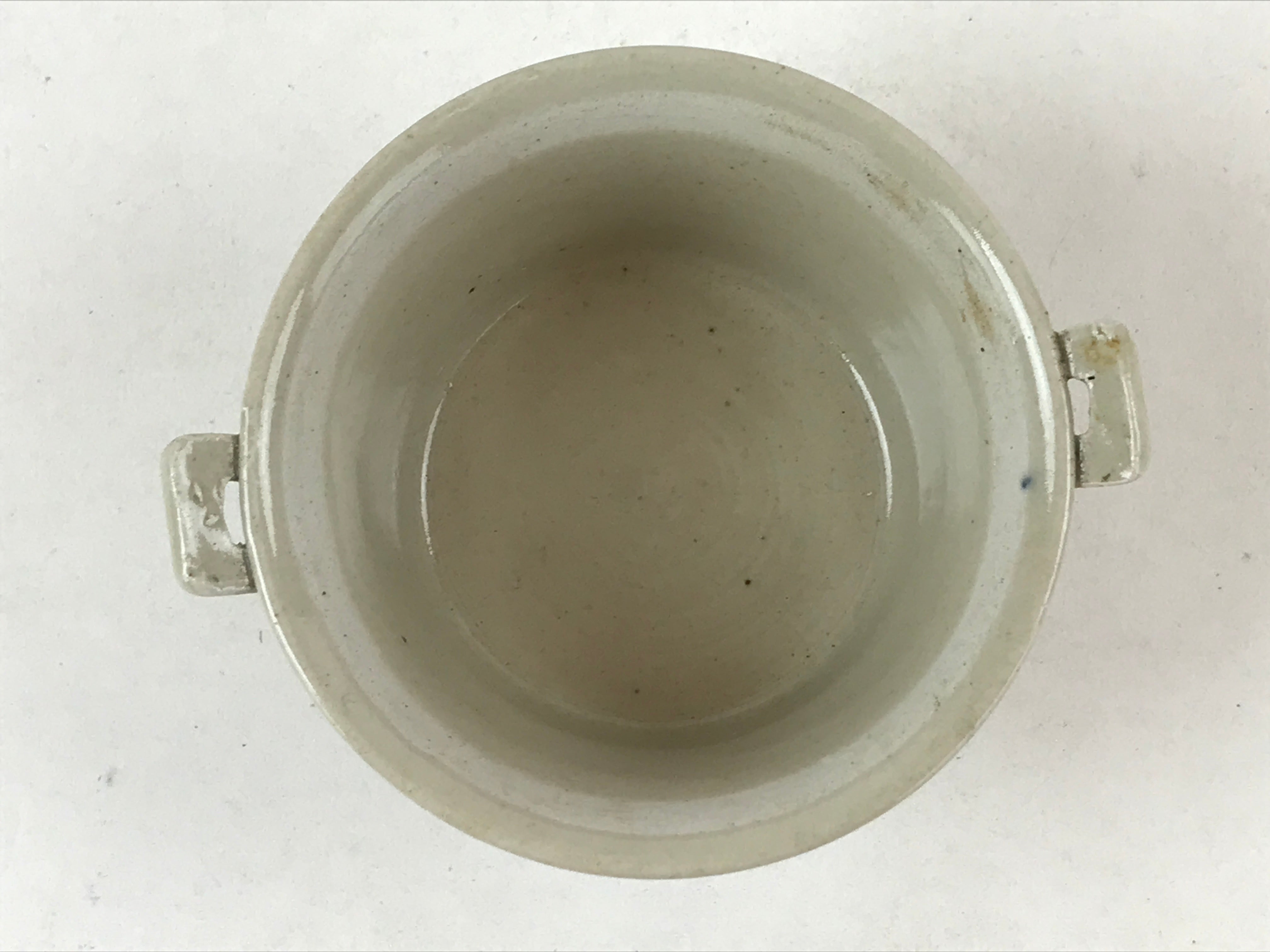 Japanese Ceramic Lidded Bowl Vtg Small Chawanmushi Cup Tsuru Crane Brown PY506