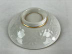 Japanese Ceramic Lidded Rice Bowl White Chawan Vtg Pottery Handmade Flower PY276