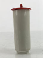 Japanese Ceramic Lidded Teacup Vtg Fukui Tojinbo Souvenir Fufu Yunomi Red Y229