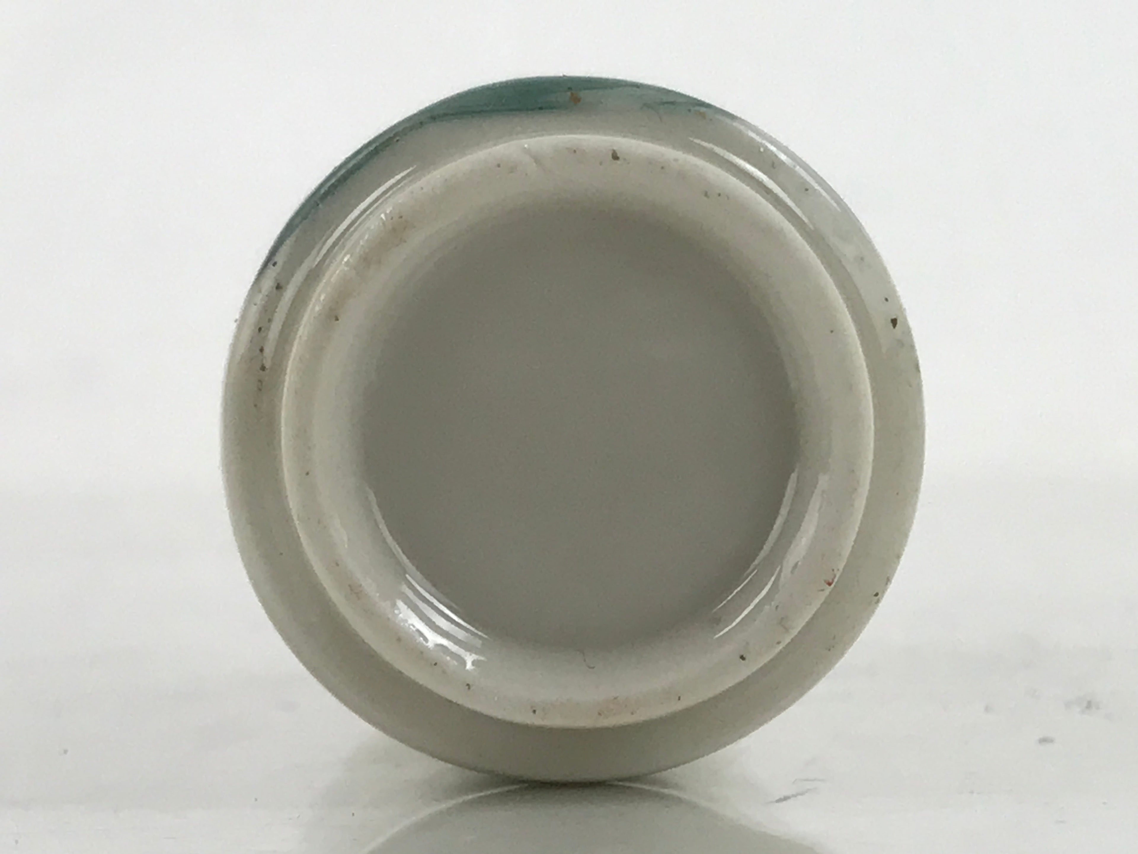 Japanese Ceramic Lidded Teacup Vtg Fukui Tojinbo Souvenir Fufu Yunomi Red Y229