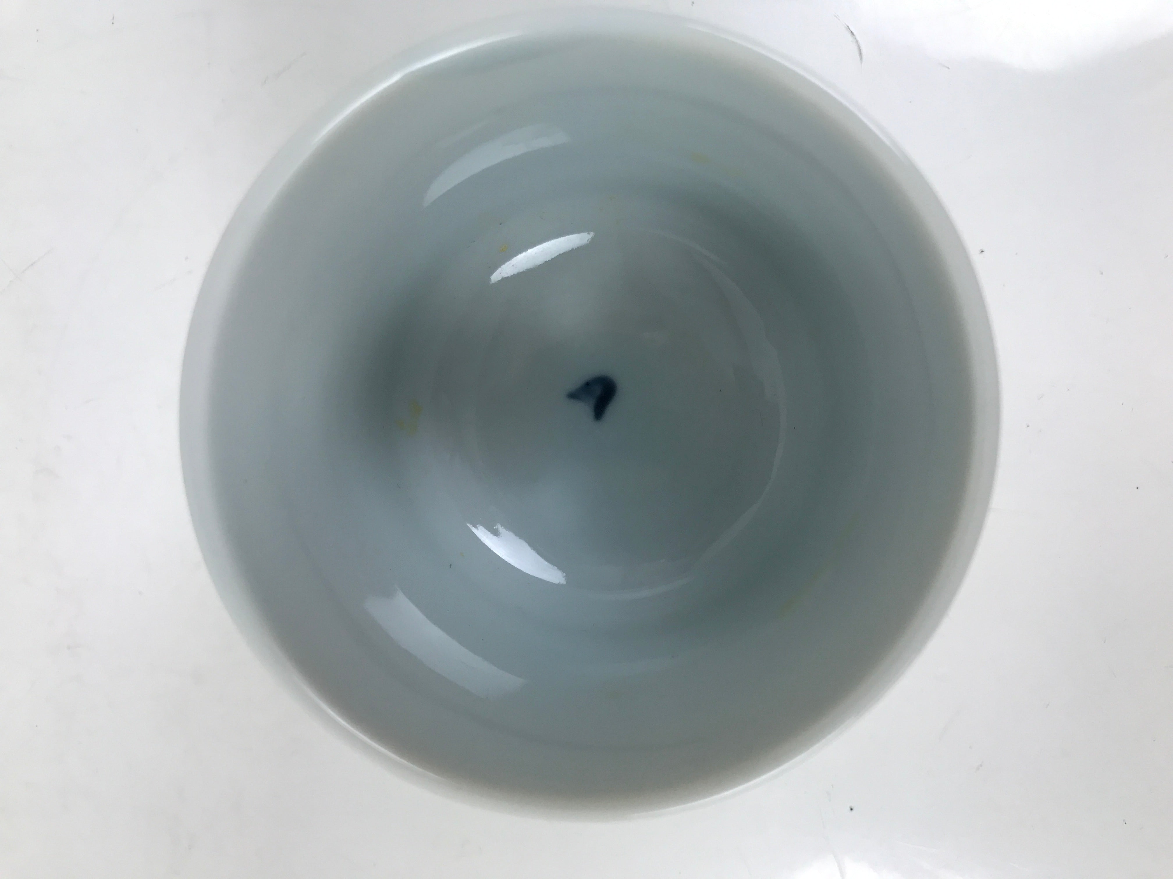 Japanese Ceramic Lidded Teacup Vtg Sometsuke Autumn Flowers Blue White TC569