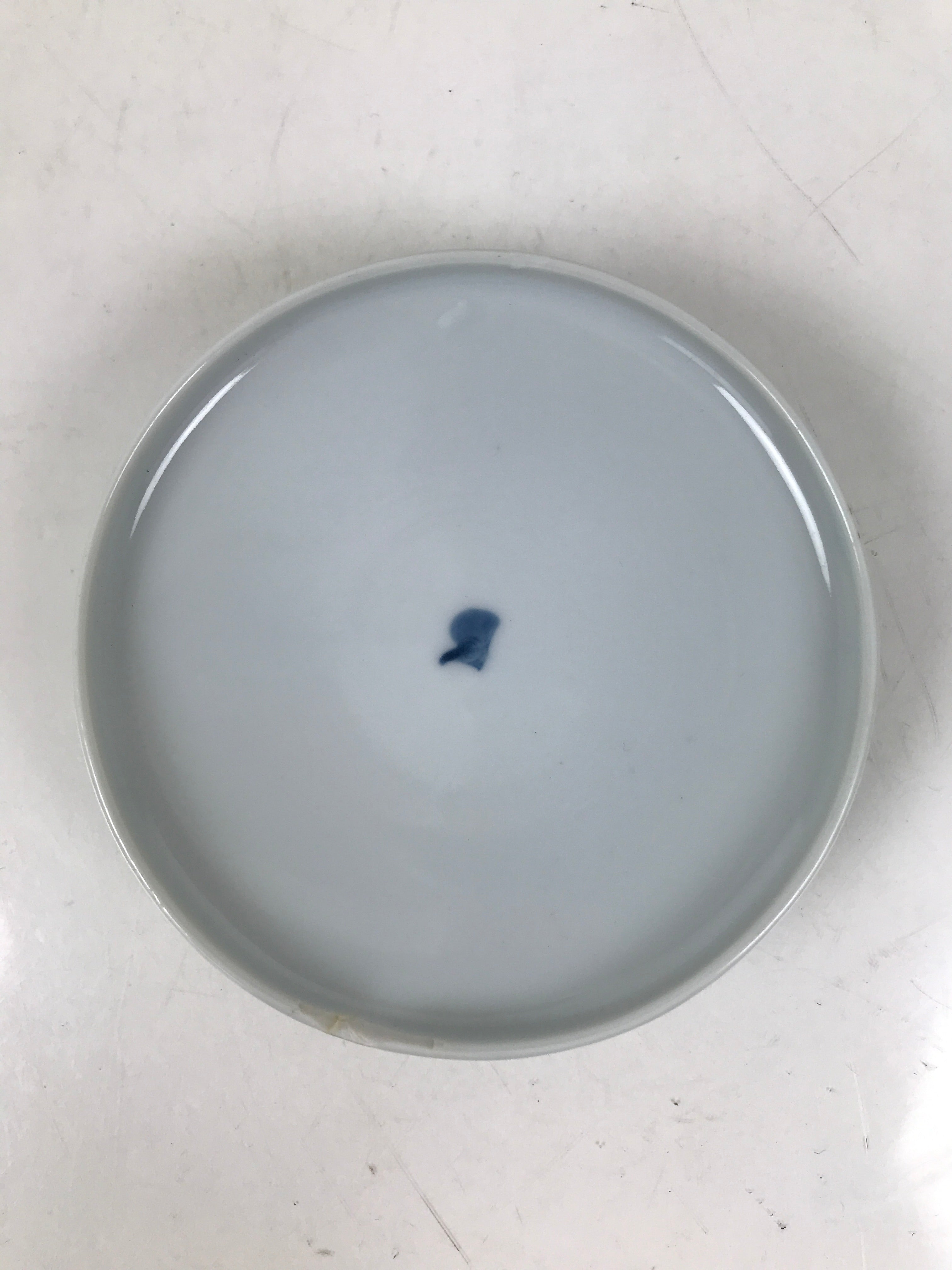 Japanese Ceramic Lidded Teacup Vtg Sometsuke Autumn Flowers Blue White TC570