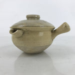 Japanese Ceramic Lidded Yukihira Pot Vtg Yokode Nabe Dish Beige Miso Soup Y197