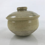 Japanese Ceramic Lidded Yukihira Pot Vtg Yokode Nabe Dish Beige Miso Soup Y197