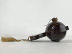 Japanese Ceramic Lucky Hammer Zodiac Still Bank Vtg Mouse Wood Brown JK658