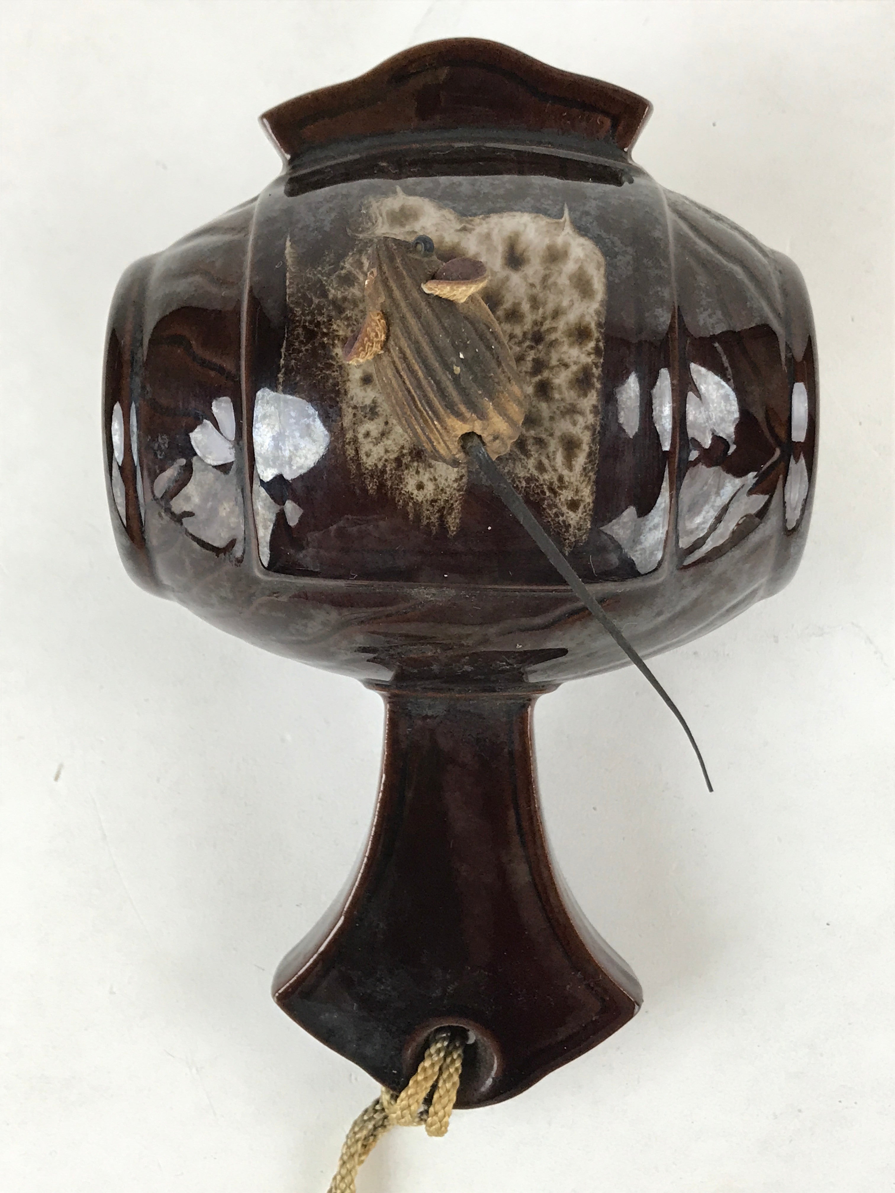 Japanese Ceramic Lucky Hammer Zodiac Still Bank Vtg Mouse Wood Brown JK658