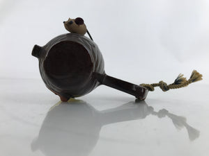 Japanese Ceramic Lucky Hammer Zodiac Still Bank Vtg Mouse Wood Brown ST9