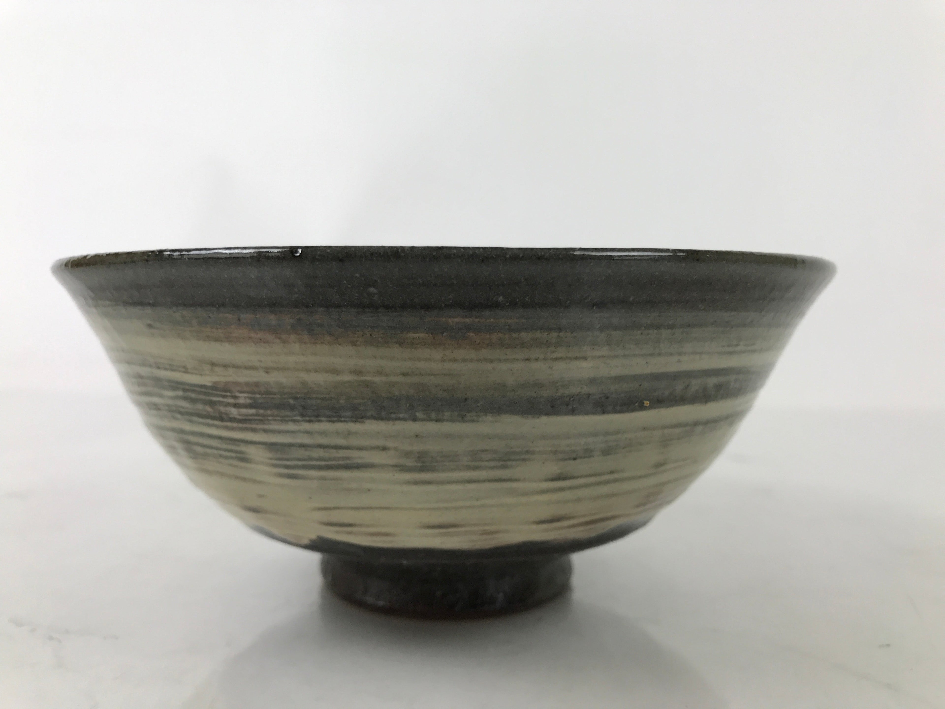 Japanese Ceramic Matcha Tea Ceremony Chawan Gray Summer Bowl Pottery Box PX767