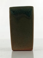 Japanese Ceramic Mini Flower Vase Vtg Kasama Ware Square Green Orange MFV91