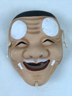 Japanese Ceramic Miniature Noh Mask Okina Vtg Old Man Nohmen Kagura Dance OM64