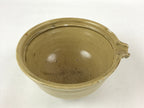 Japanese Ceramic Mixing Bowl Katakuchi Vtg Spout Yellow Glaze Ikebana PY569