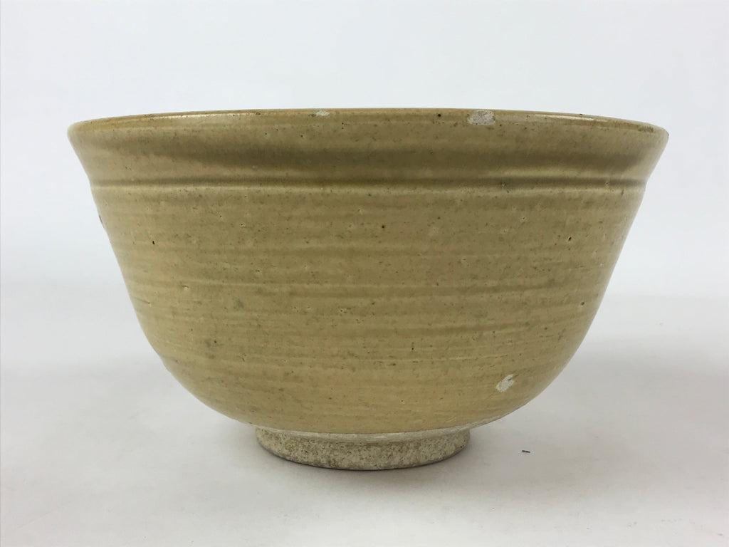 Japanese Ceramic Mixing Bowl Katakuchi Vtg Spout Yellow Glaze Ikebana PY569