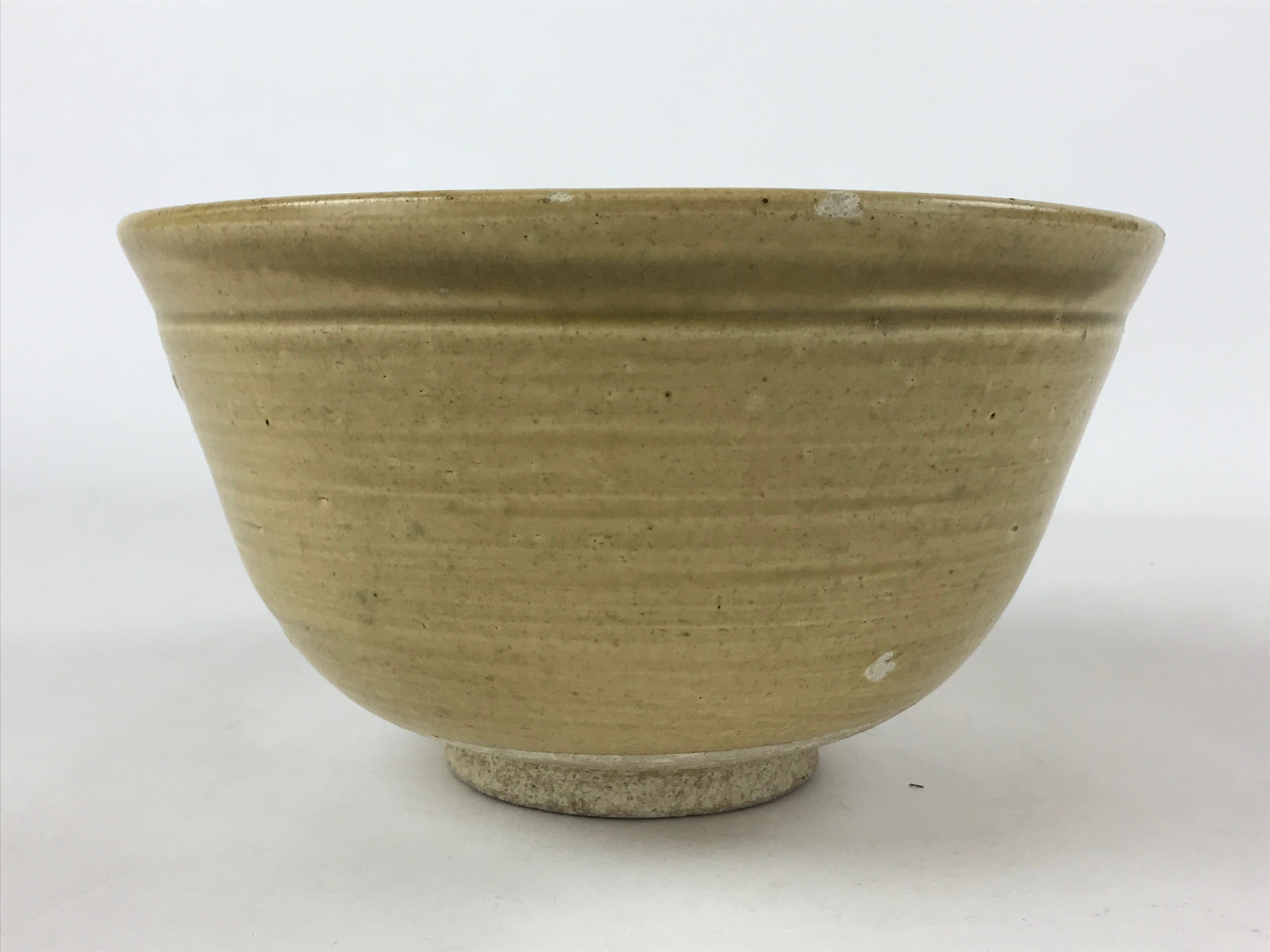 Japanese Ceramic Mixing Bowl Katakuchi Vtg Spout Yellow Glaze Ikebana PY569