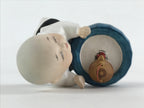 Japanese Ceramic Monk Figurine Vtg Small Decoration White Blue Tea BD921