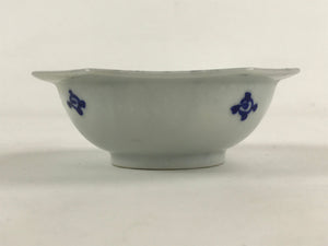 Japanese Ceramic Octagonal Side Dish Bowl Vtg White Blue Plate Yakimono PY483