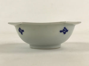 Japanese Ceramic Octagonal Side Dish Bowl Vtg White Blue Plate Yakimono PY483