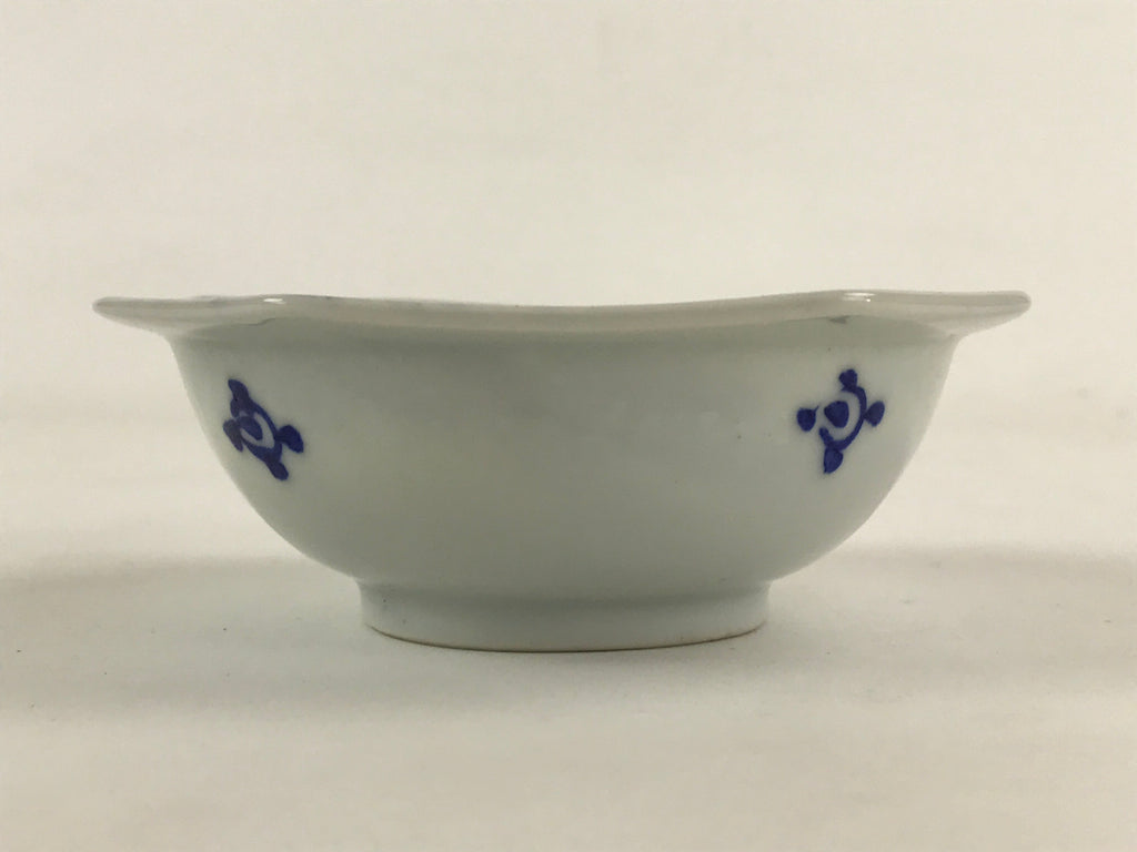 Japanese Ceramic Octagonal Side Dish Bowl Vtg White Blue Plate Yakimono PY483