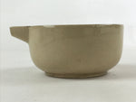 Japanese Ceramic Oribe Matcha Serving Bowl Katakuchi Vtg Spout Green Beige PY546